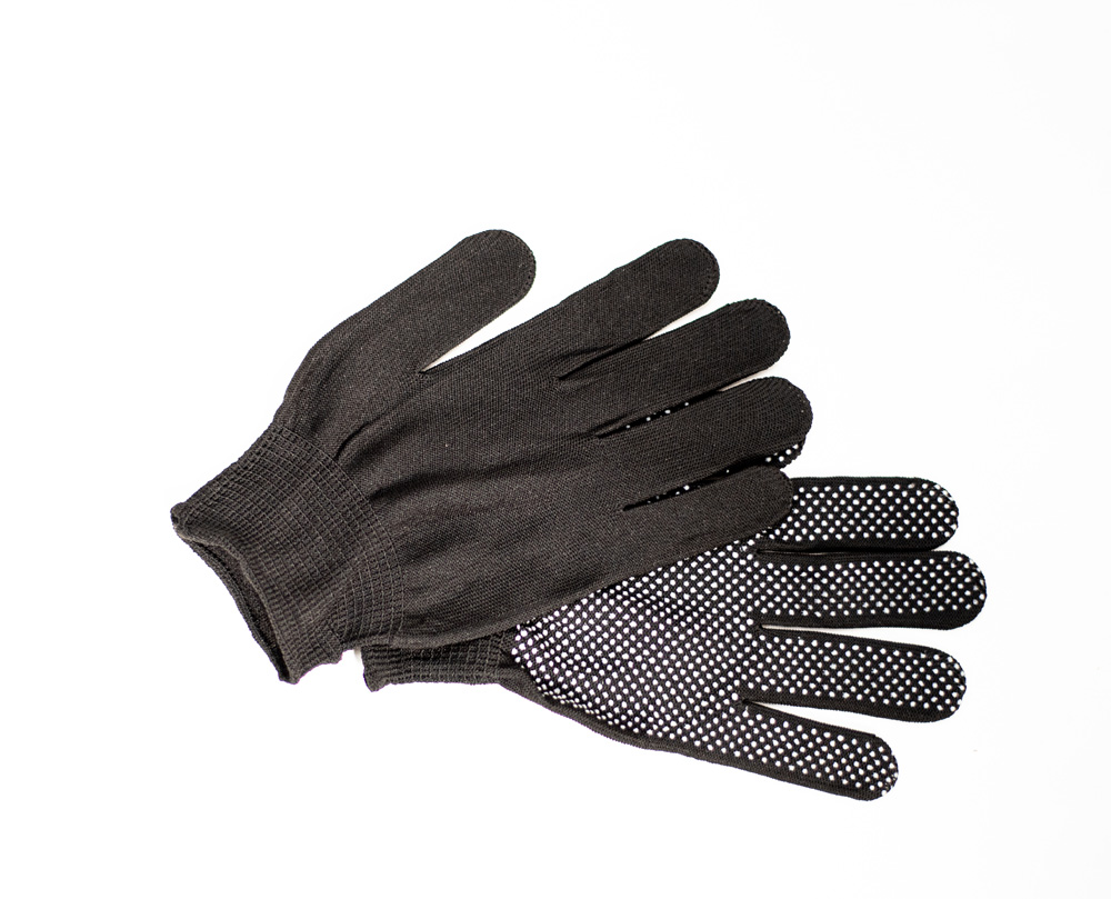 Перчатки нейлоновые с пвх черные, р-р 9, Strong